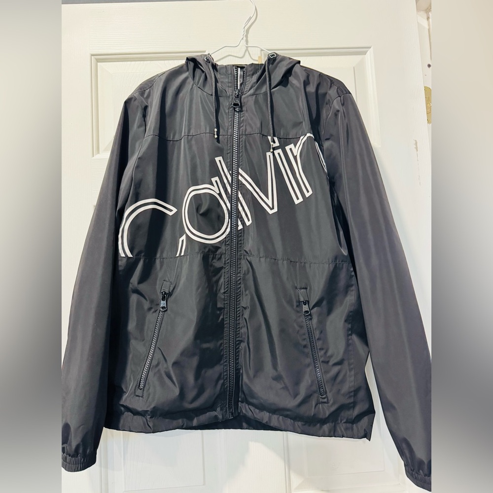 Calvin Klein Charcoal Windbreaker with Hood